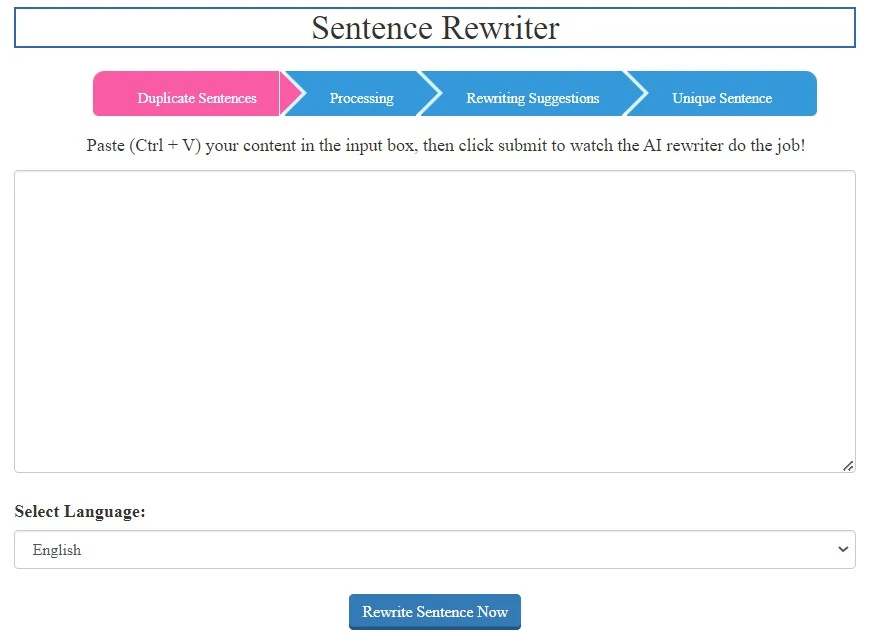 SEOmagnifier sentence reworder